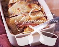 Gratin d’aubergines, mozzarella et jambon de Parme